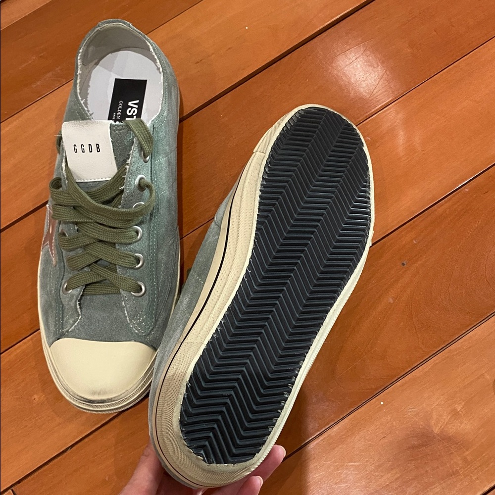 Golden Goose Green and Cream Sneakers - Picture 5 of 7